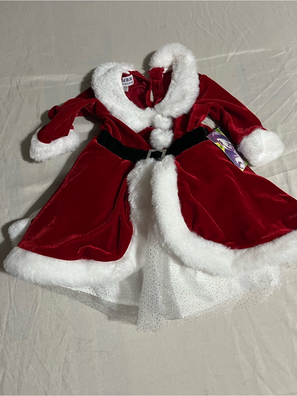 Blueberi Boulevard Red Velvet Santa Dress Size 3-6 Months New with Tags